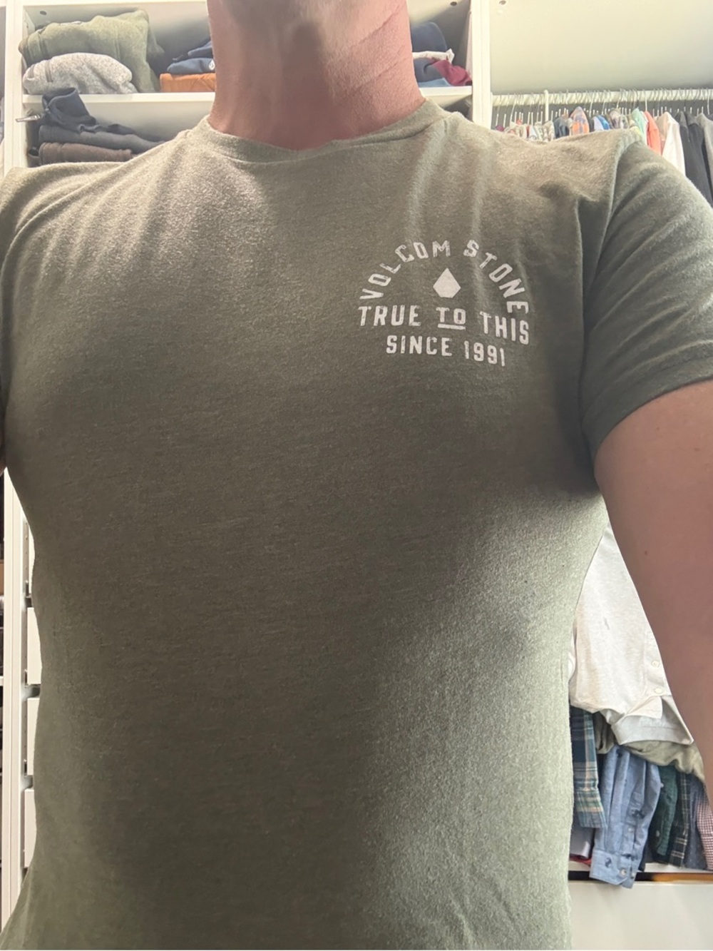 Volcom Olive Green Short Sleeve Graphic Crew Tee